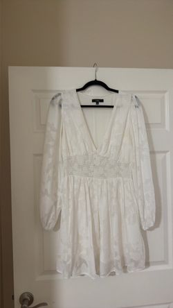 White Long Sleeve Mini Dress