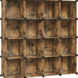 SONGMICS Cube Storage Organizer, Set of 16 Plastic Cubes, Closet and Storage Organizers, Room Organization for Bedroom and Living Room, 12.2 x 48.4 x 