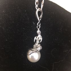Sterling Silver With Pearl  Pendant 