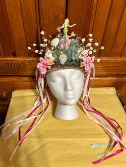 Handmade Mermaid Crown Headpiece with Ribbons