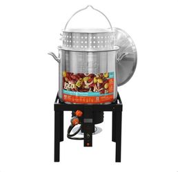 NEW LoCo 60 qt. SureSpark Crawfish Boiler with Basket and Stand