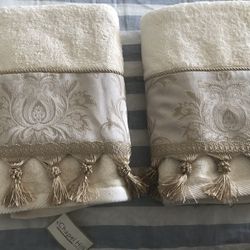 NEW Jacquard Embellished Bath Towels with Fringe