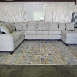 Crazy Sale! Brand New Artisan 3pc Oat BEIGE Extra Length RAF Sectional! 🔥 3 Flavors in stock!