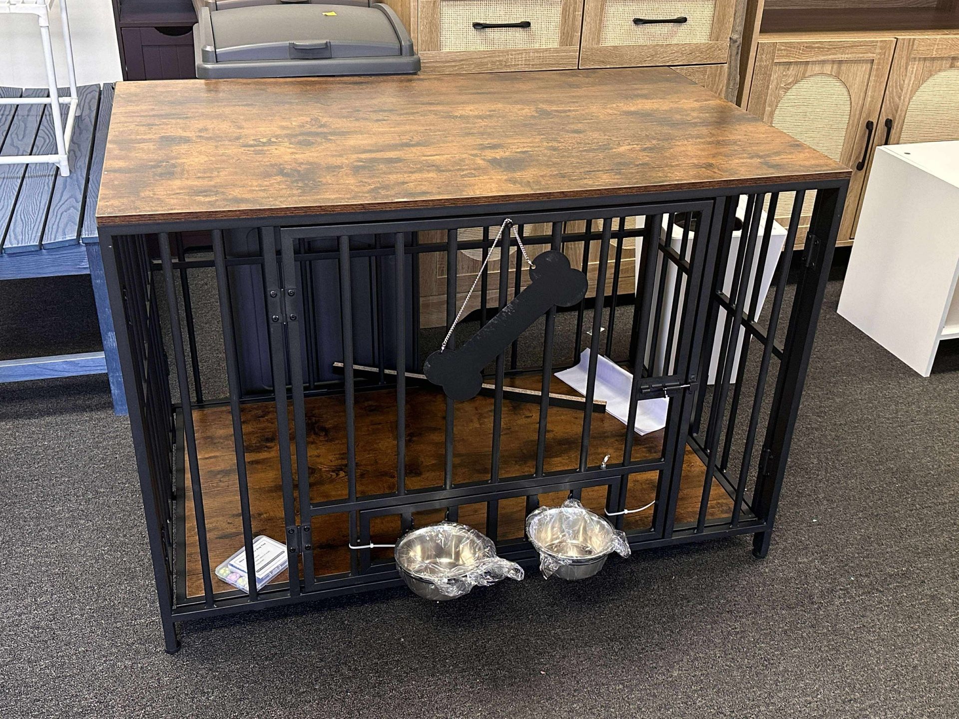 Easycom 41" Dog Crate Furniture Foldable,