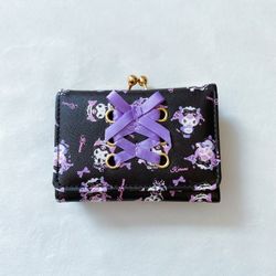 NEW Kuromi fold black wallet with coin purse