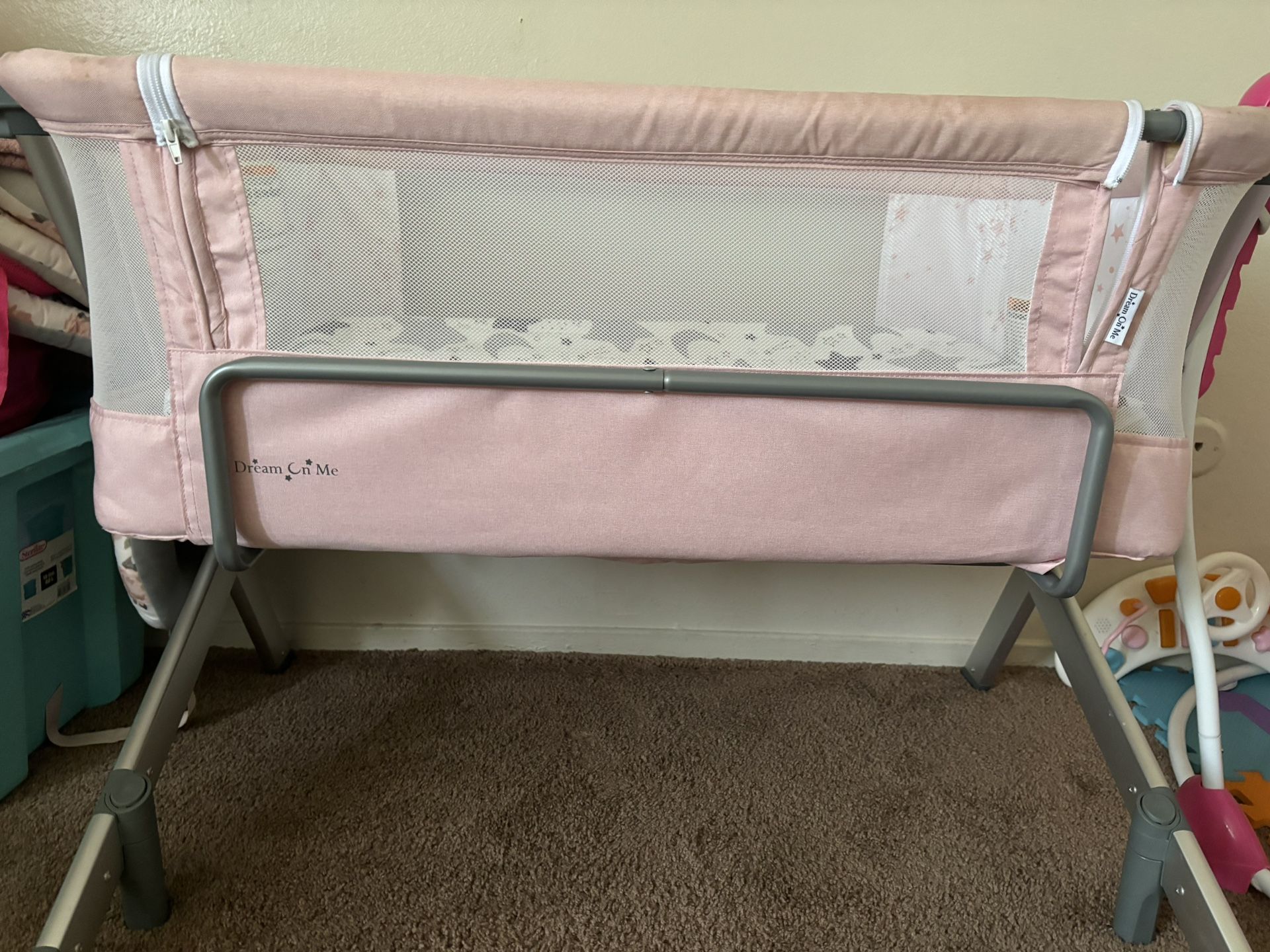Pink Bed Side Bassinet