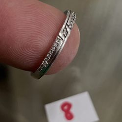 925 Sterling Silver Wedding Ring  Size 8