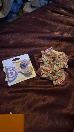Happy 5th Birthday Hair Bow Clips Set