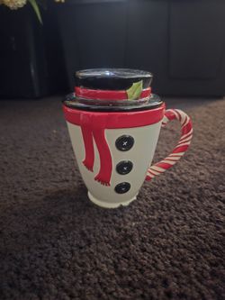 New Snowman Christmas Cup W/Lid