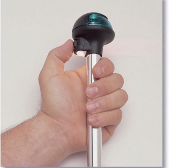 Attwood Bi-Color Stowaway Plug In Pole Light w/ Task Light