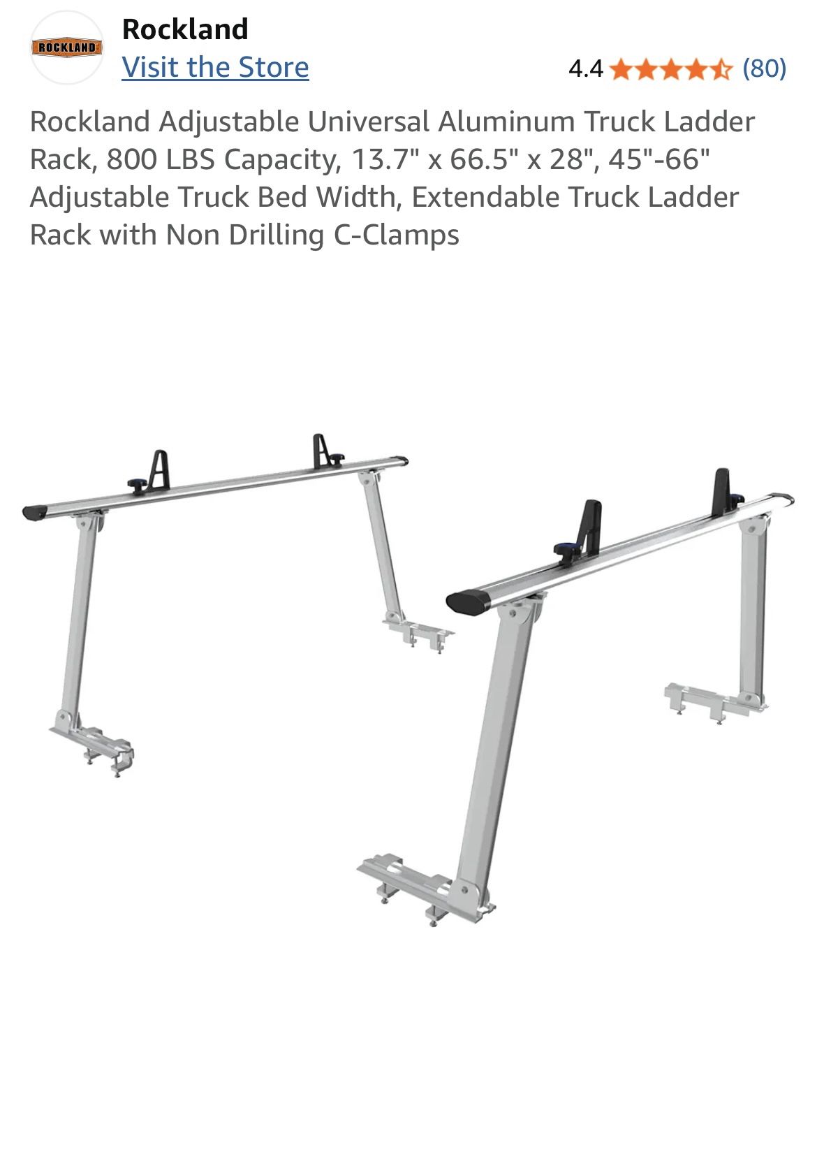 Rockland Adjustable Universal Aluminum Truck Ladder