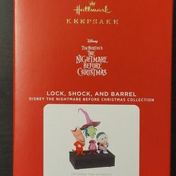 2021 Hallmark Disney Nightmare Before Christmas Lock, Shock, & Barrel Ornament