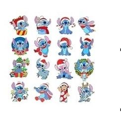 Stitch Christmas Tree Ornaments (12 pieces)