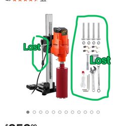 VEVOR Core Drill Machine 305 MM 12 Inches Core Drill Rig Powerful Rugged Diamond Concrete Core Drill 110V 500 r/min Core Drill Rig Tool Wet Dry Concre
