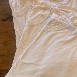 Set Of 3 White Fruit of the Loom Men’s Size XL  Crew Neck T-shirts 