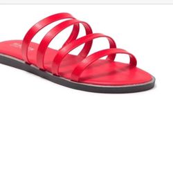 NEW Kenneth Cole Reaction Size 7 Ladies Sloan Four Band Red Sandals