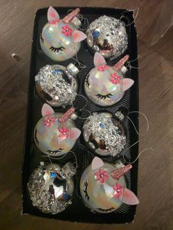 Unicorn glass ornaments
