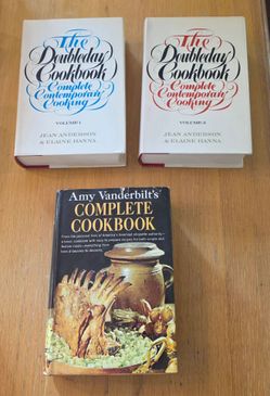 Vintage Cookbooks - Set of 3 The Doubleday Cookbook V 1 & V 2, Amy Vanderbilt