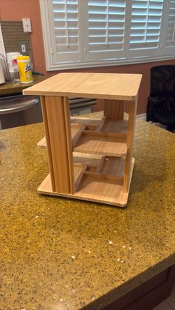 Wooden Cd Rack Holder With Spindle