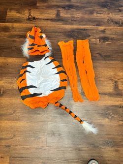 Vintage 1993 Lillian Vernon Plush Tiger Costume Set - Toddler Size 2/4