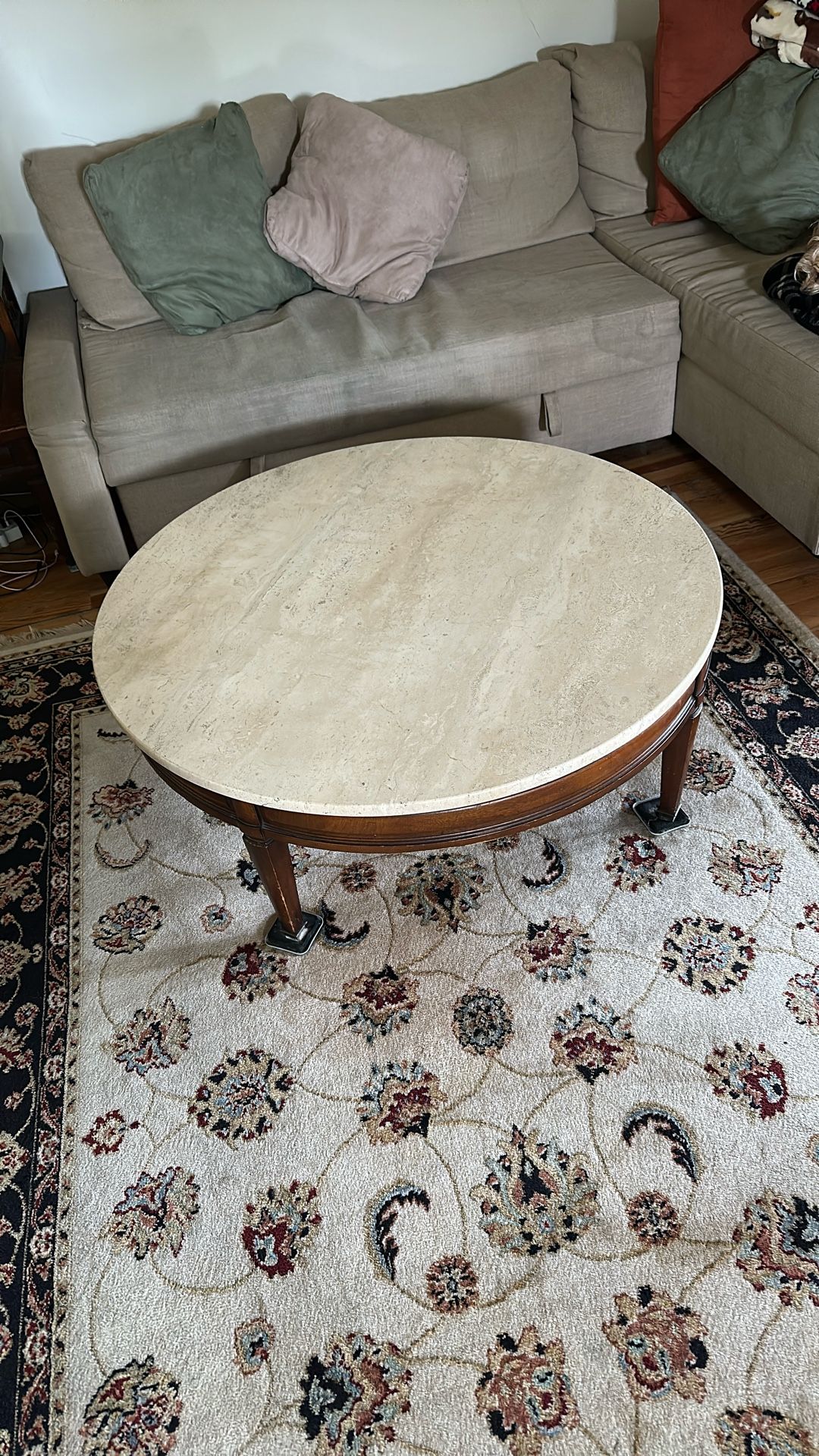 Marble Coffee Table And Matching End Table