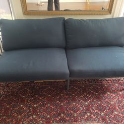 Zinus Amanda 3-Seat Navy Upholstered Sofa with Metal Frame, Blue