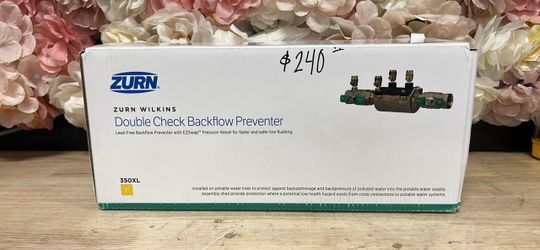 Wilkins 1 in. Lead-Free Bronze Double Check Valve Assembly with Integral Male 45 Degree Flare SAE Test Fitting