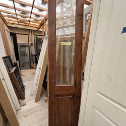 Alder Wood Door with Glass Panel 24x97