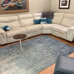 Macy’s Leather sofa, 2 Recliners. See Photos For Cat Claw Damage
