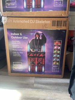 6ft Animated DJ Skeleton Reaper New in Box