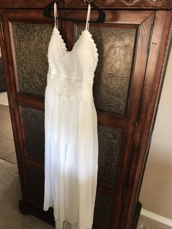 White spaghetti strap dress