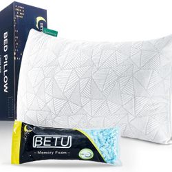 Cooling Pillow Queen Size, Shredded Memory Foam Cool Pillow for Hot Sleepers, Adjustable Firm Soft Support Bed Pillows Perfect for Back Neck Pain and 