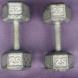 25 Lb Hex Dumbells Total 50 Lbs 
