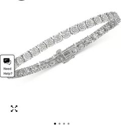 Diamond & Sterling Silver Tennis Bracelet 