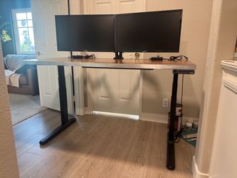 🖥️ Fully Brand Jarvis Standing Desk + Dual 4K Monitor Setup