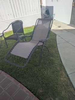 Folding reclining chair.