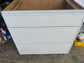 33”w x 21”d x 34 1/2”h Tall 3 drawer base vanity cabinet