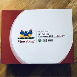 New ViewSonic 24” Full HD Widescreen LCD Monitor 