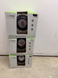 Real Living LED Solar Powered Rock Spotlight (3-Pack)