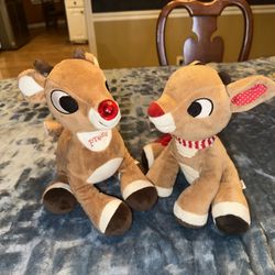 Light-Up Rudolph & His Buddy Clarice – Adorable Holiday Plush Pair!