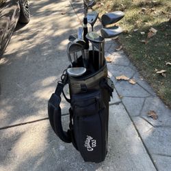 Full set golf clubs Callaway drivers Wilson irons with some Yamaha mixed in Callaway bag  Totalist balls and tees included 