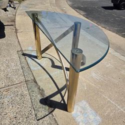 Glass Half Moon Table 