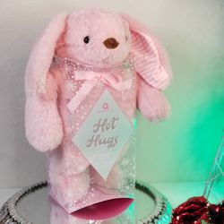 Aroma Home Hot Hugs Microwaveable Lavender Scented Pink Bunny Plush w/Heat Pack