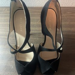 Pleaser sexy 12 Pep Toe  5" Heel Pump Sandal w/Cutaway Shapes, Back Zip