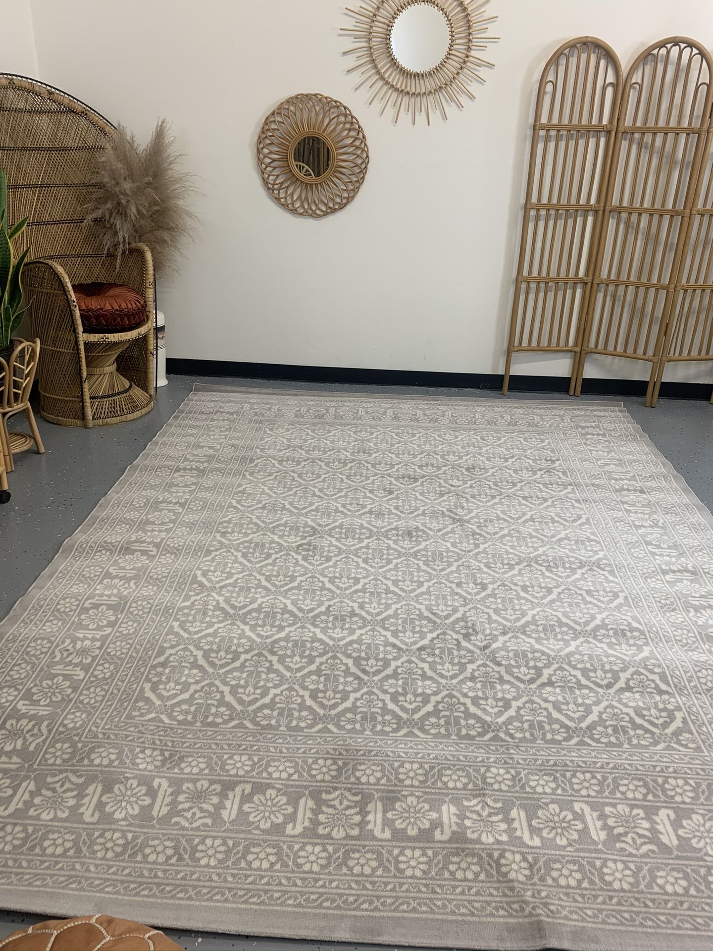Petroula Natural 8x10 indoor area rug NEW grey ivory