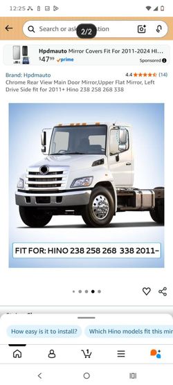 2011+ Hino Chrome Left Side Mirror