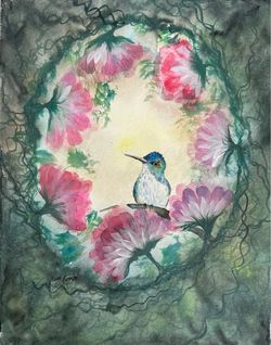 Original watercolor painting 9”x12” on paper hand painted unframed