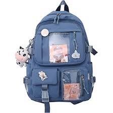 GGOOB Kawaii Backpack with Pins Kawaii School Backpack Cute Aesthetic Backpack Cute Kawaii Backpack for School 