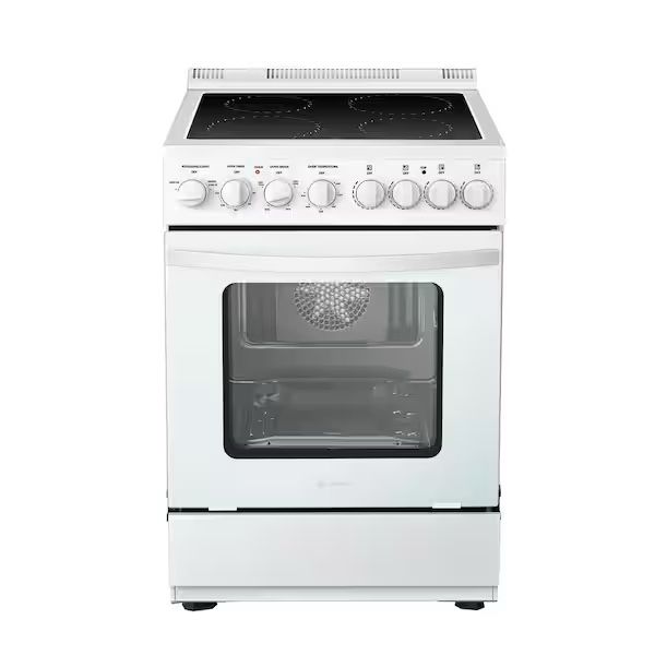 LANBO 24 in. 4 Element Freestanding Single Oven Electric Range with True Convection, Timer and Rotisserie, White,All Products : American Fashion Style Bags On Sale