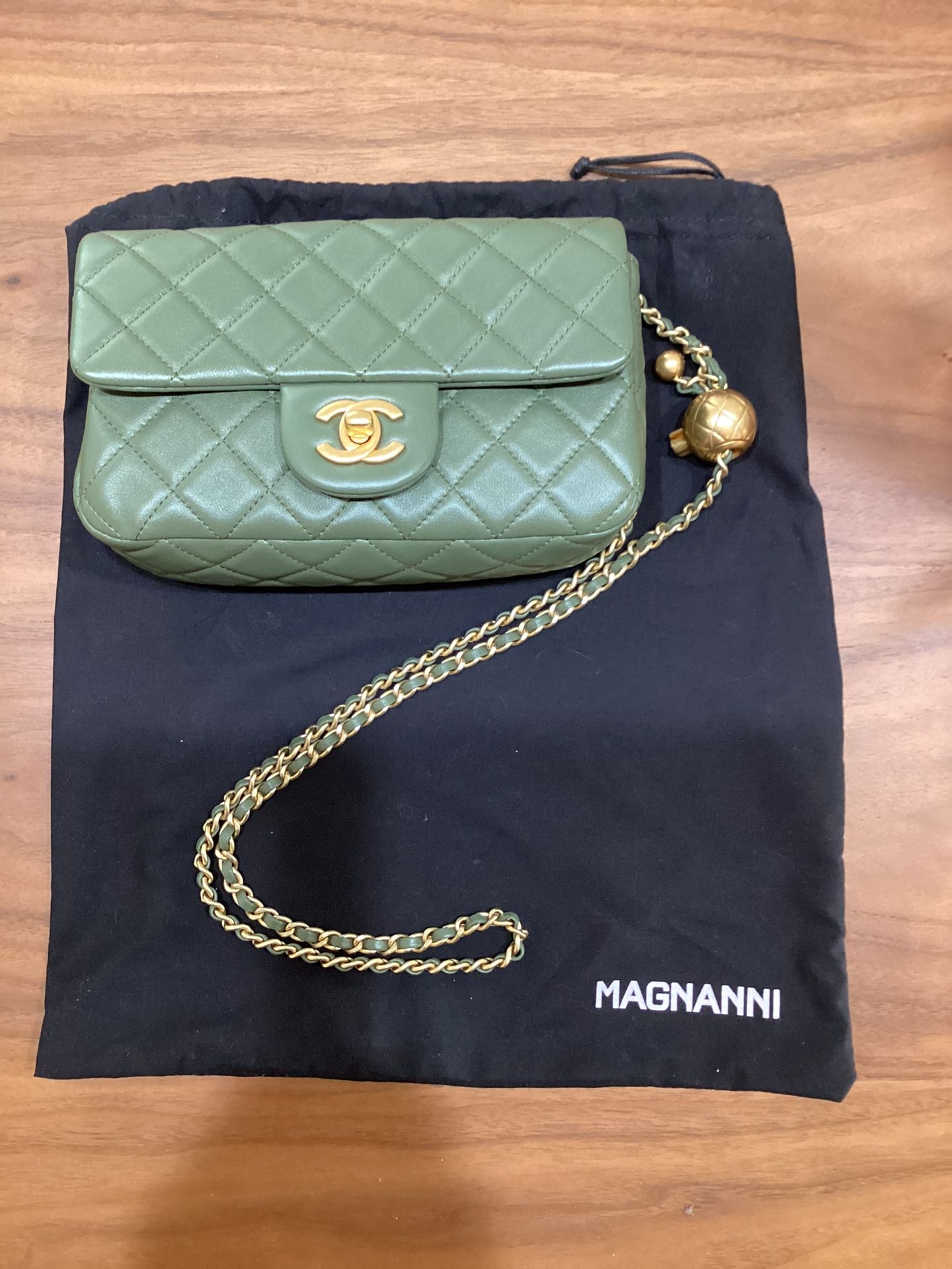 Chanel Pearl Crush Flap Bag – Quilted Green Lambskin with Gold Hardware